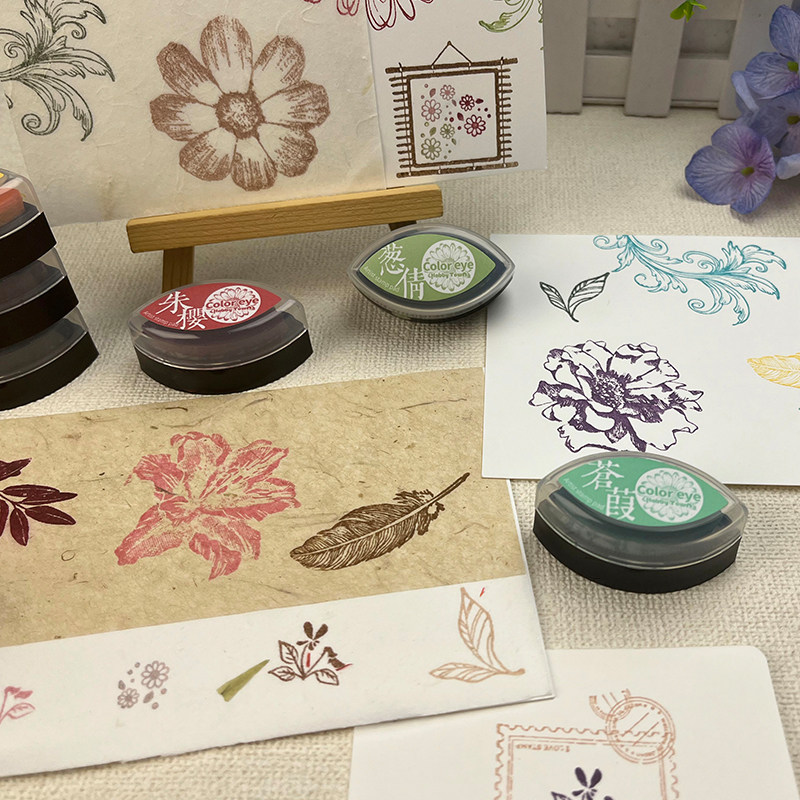 合璧堂猫眼印台印泥油性橡皮章手账手工可爱印泥印台24色油性颜料艺术国风DIY,淘宝优惠券,粉丝福利购,淘宝优惠卷