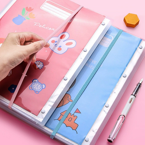Папка, милая вместительная и большая пластиковая сумка для хранения для школьников для папок, увеличенная толщина