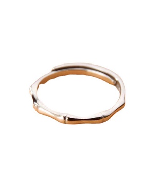 纯银简约竹节开口戒指女小众设计小清新气质指环