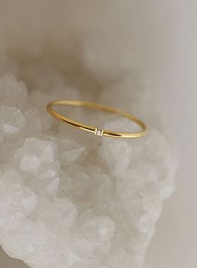 极细小戒指女时尚个性简约实心素圈2024年