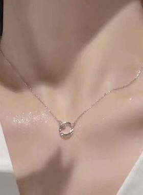 女锁骨链项银色金蝴蝶生日