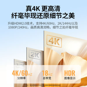 绿联hdmi线高清线连接电脑笔记本显示器屏4k电视机数据视频线加长
