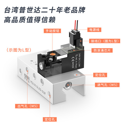 SMC型10MM高频贴片机微型电磁阀震动盘专用阀VQ110气阀控制阀-图2