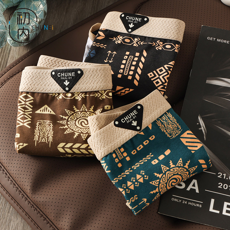 初内夏季女士内裤纯棉透气女生三角裤复古民族风不夹臀学生裤头,淘宝优惠券,粉丝福利购,淘宝优惠卷