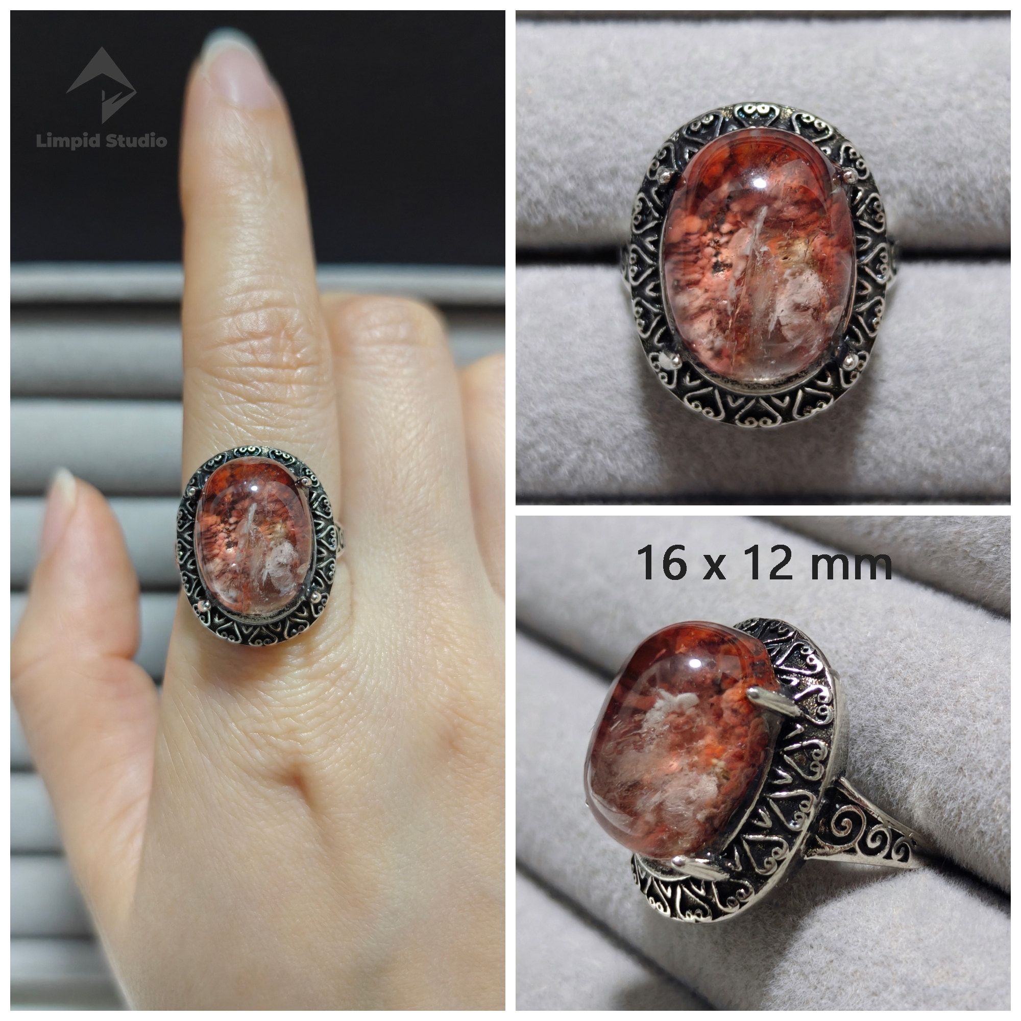 Limpid green ghost crystal ring one thing one picture