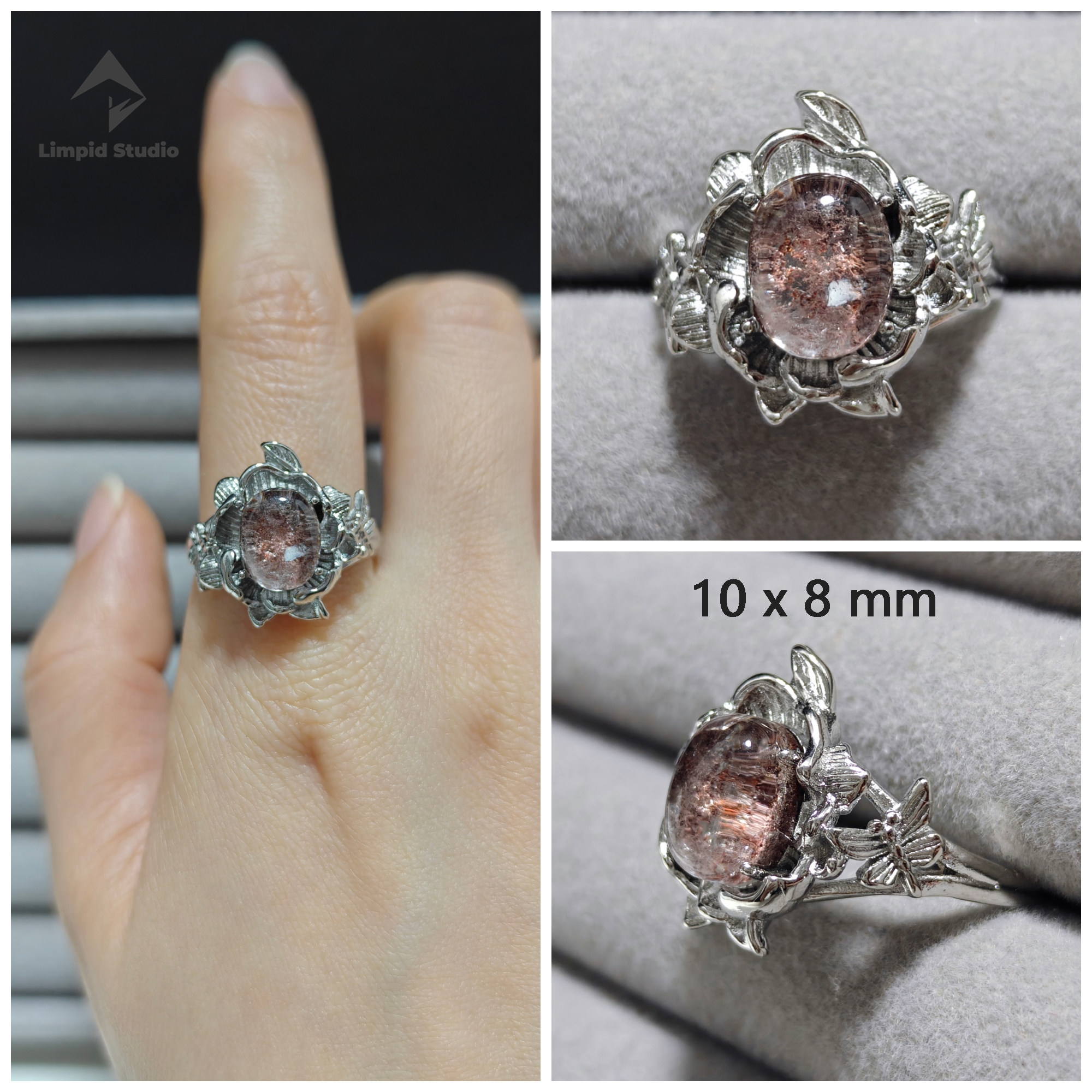 Limpid green ghost crystal ring one thing one picture