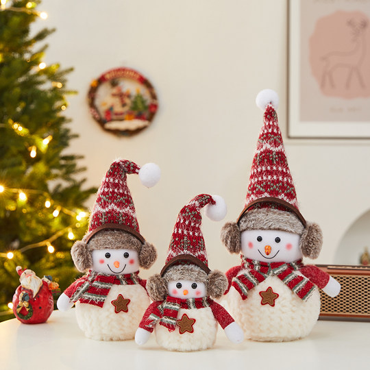 Christmas decorations Snowman Doll Doll Doll Desktop Decoration Mall Hotel Scene Window Layout Props