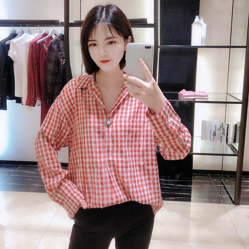 阿玛施旗舰店官网2020春新款ol衬衫 蝶目衬衫