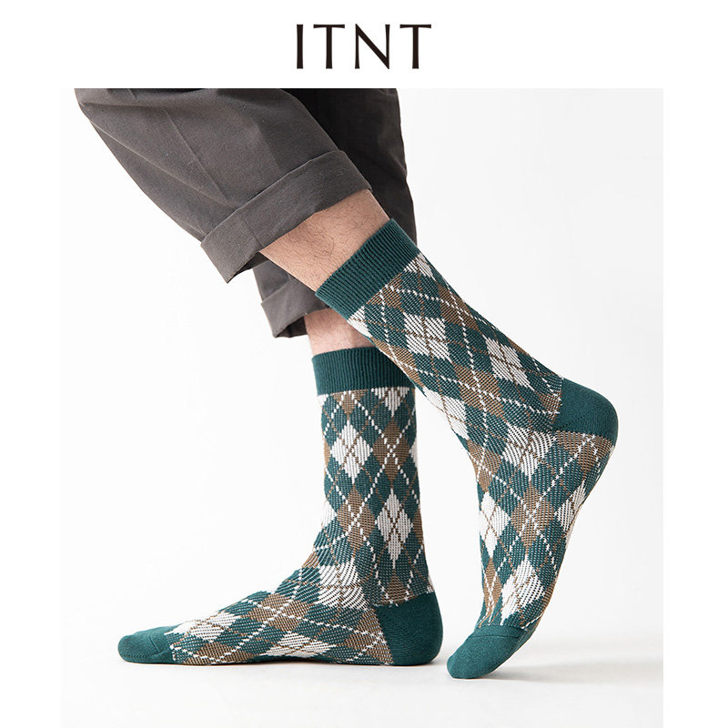 潮牌男ins潮春秋季纯棉防臭中筒袜 ITNT短袜/打底袜/丝袜/美腿袜