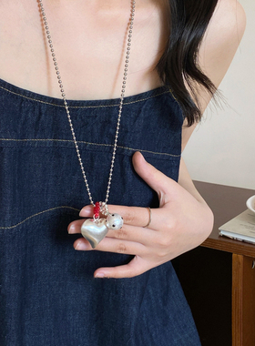 爱心波点高级感轻奢小众项链