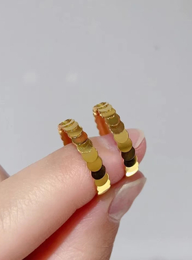 ins戒指女小众鳞片黄金色