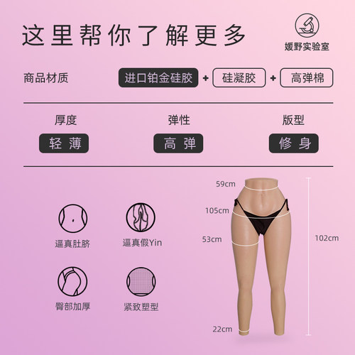 ROANYER/媛野变装裤硅胶可穿脱cd用品丰臀丰胯男变女 - 图2