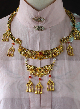 红妆匣子金流苏古风璎珞项圈