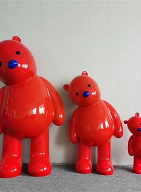 张占占熊网红卡通兔子大摆件玻璃钢雕塑商场户外店铺美陈装饰