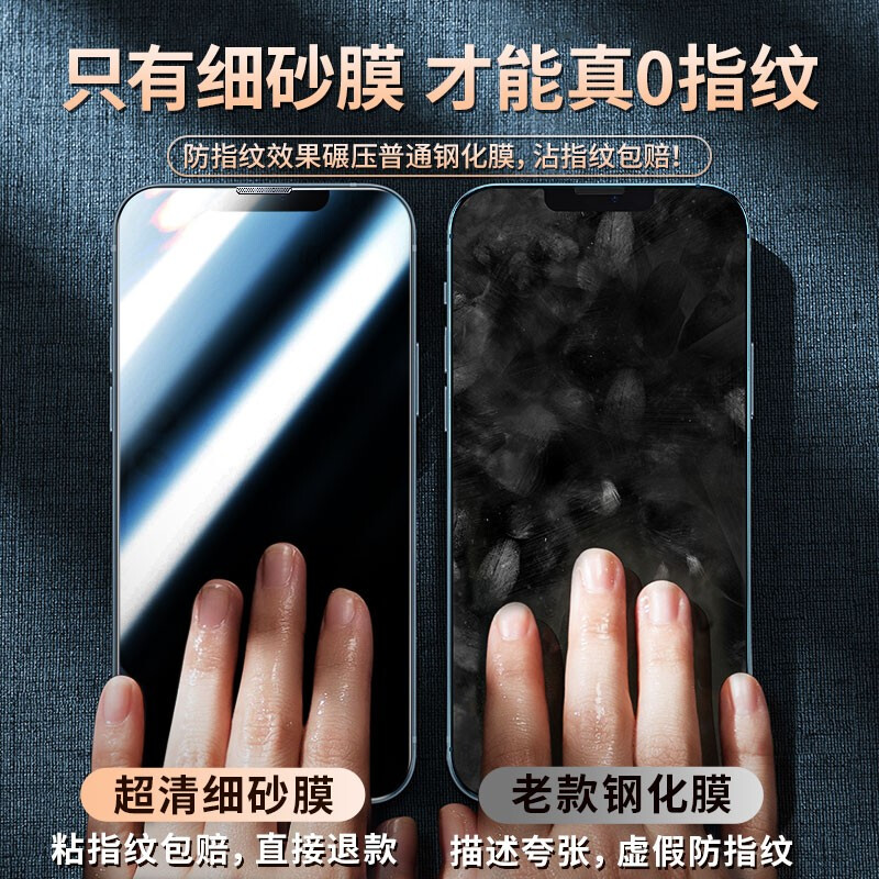 适用苹果15ProMax磨砂钢化膜iPhone14防偷窥手机膜13pro全屏高清xr防指纹12max电竞11plus游戏屏幕保护膜-图1