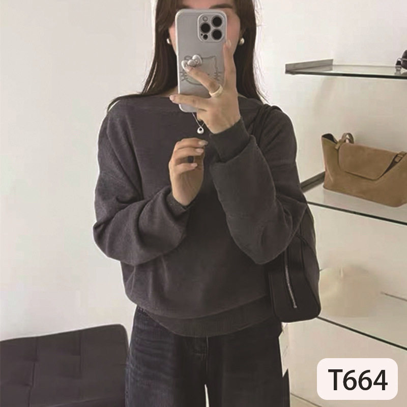 韩版简约一字肩条纹长袖针织衫女2025秋冬新款轻熟风显瘦修身上衣,淘宝优惠券,粉丝福利购,淘宝优惠卷