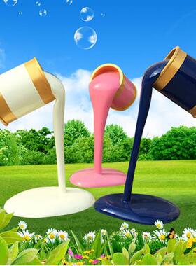 户外创意彩绘油漆桶玻璃钢雕塑园林庭院公花园艺术美陈装饰品摆件