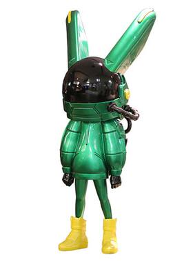 黑八科技兔台球公仔玻璃纤维雕塑门店俱乐部酒吧会所电竞引流大摆