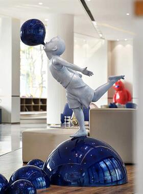 抽象吹泡泡玻璃钢卡通雕塑人物装饰样板房酒店橱窗大型落地摆件