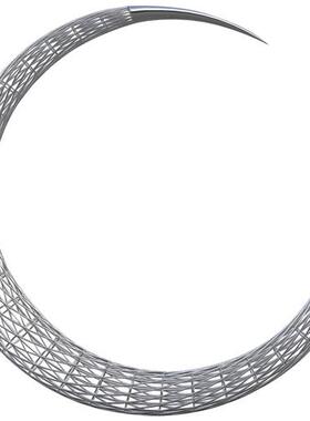 大型不锈钢圆环雕塑金属镂空月亮摆件园林售楼部房产酒店水景装饰