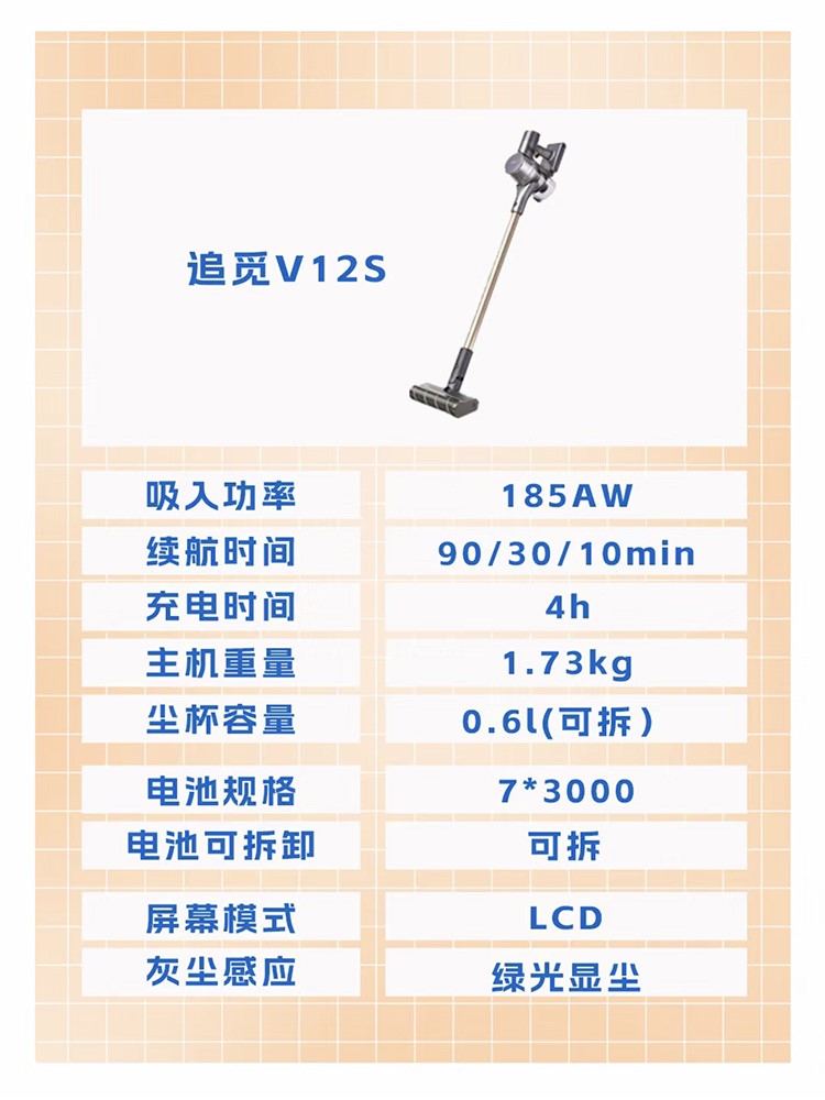 适用追觅无线吸尘器V12S/V16S大吸力手持式静音家用除螨车载吸拖 - 图1