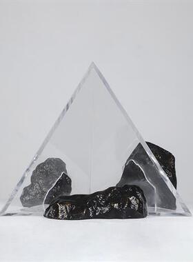 透明树脂玻璃钢结合雕塑假山石头艺术装饰品酒店大堂大型落地摆件