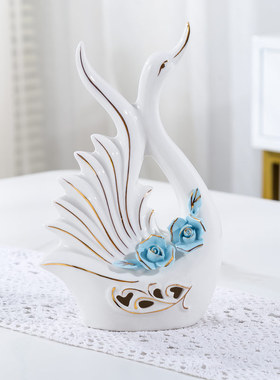 景德镇陶瓷捏花酒柜玄关装饰摆件