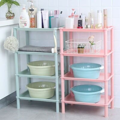 Large bathroom shelf toilet toilet storage rack plastic sto