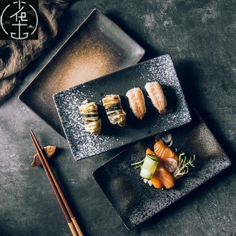 Japanese ceramic plates sushi dish tableware tray cutlery - 图0