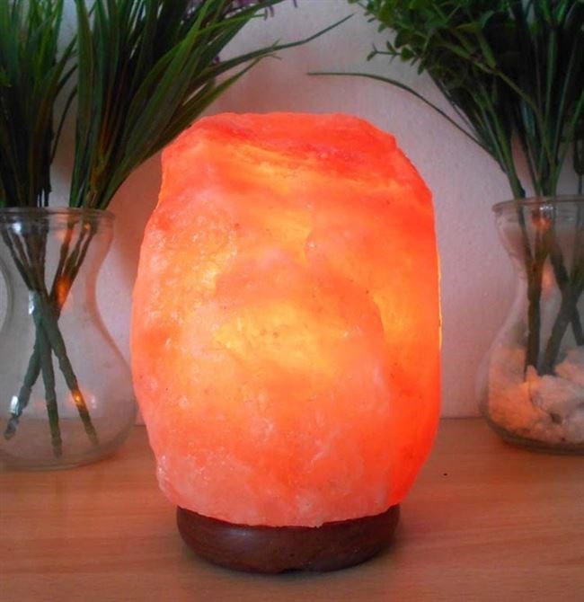 natural himalayan crystal rock salt night light table lamp - 图0