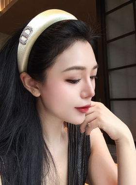 告白日缎面黄色发箍猪鼻子头箍