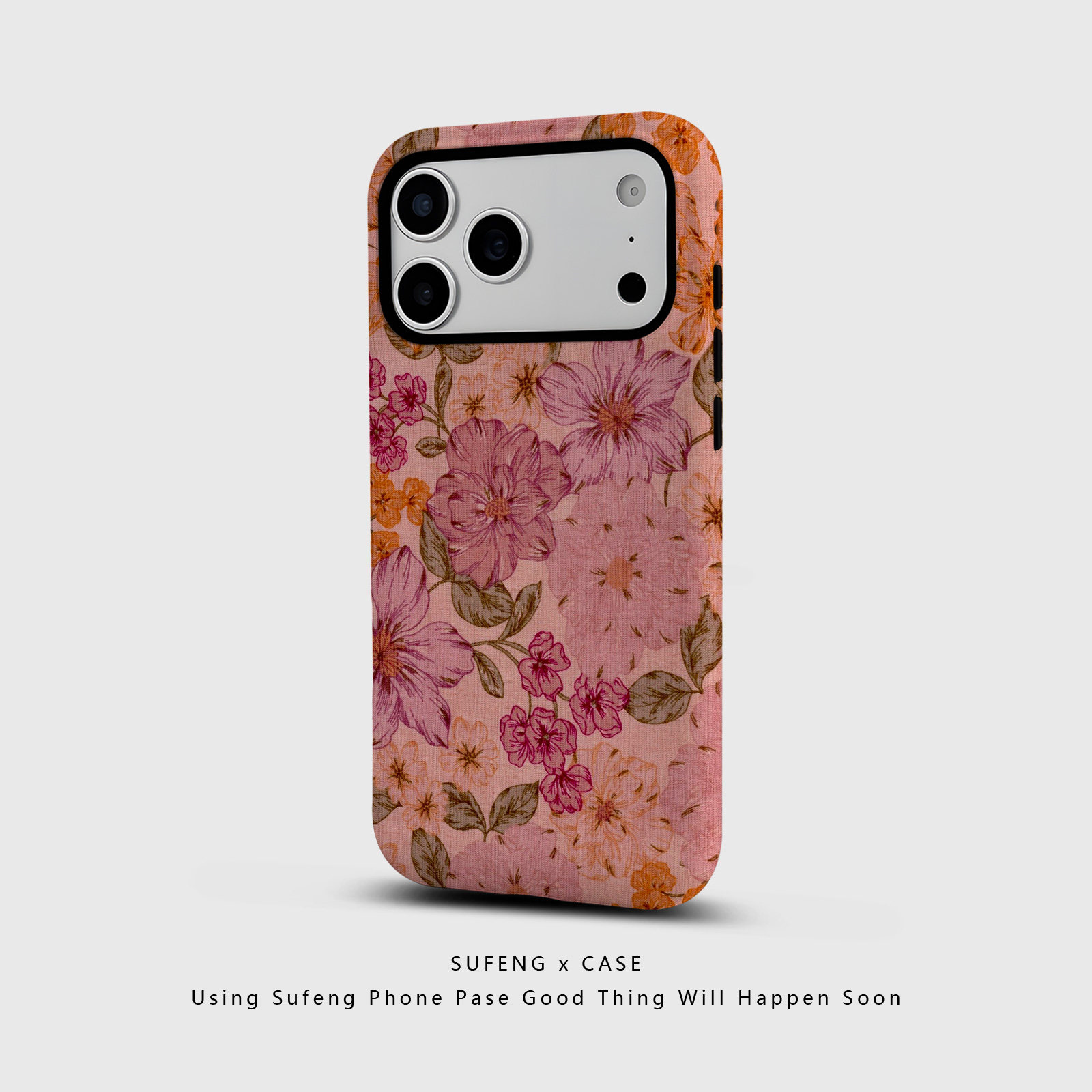 宿风适用苹果iPhone16promax手机壳17 14磁吸13 12磨砂15 Pro硬Plus新款情侣高级保护套男女粉色复古油画碎花,淘宝优惠券,粉丝福利购,淘宝优惠卷