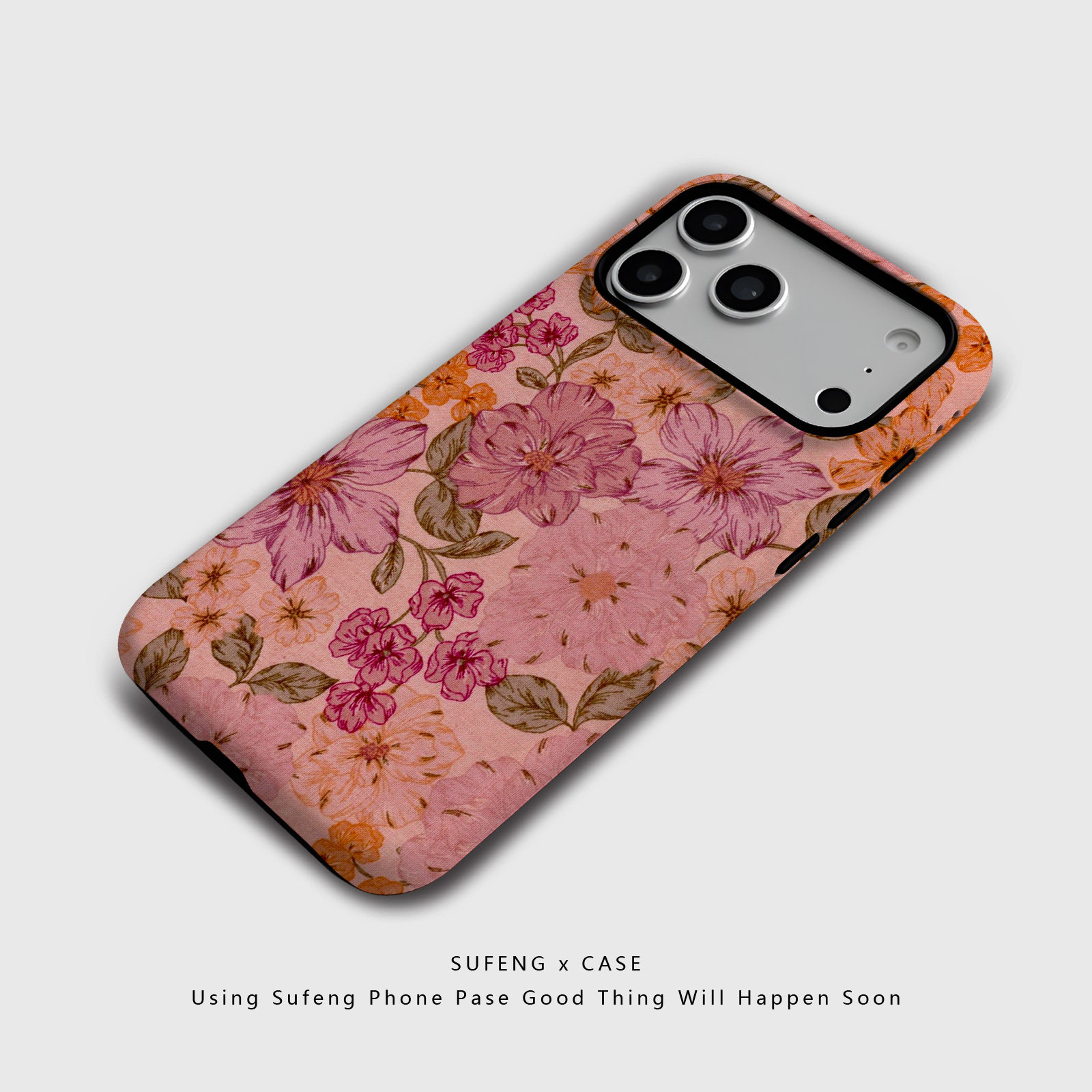 宿风适用苹果iPhone16promax手机壳17 14磁吸13 12磨砂15 Pro硬Plus新款情侣高级保护套男女粉色复古油画碎花,淘宝优惠券,粉丝福利购,淘宝优惠卷