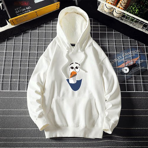 冰雪奇缘frozen雪人雪宝Olaf卫衣男情侣春秋装宽松运动大码定制 - 图3