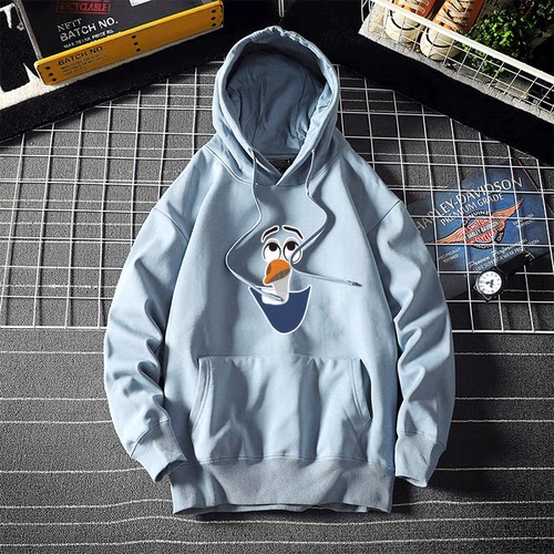 冰雪奇缘frozen雪人雪宝Olaf卫衣男情侣春秋装宽松运动大码定制 - 图2