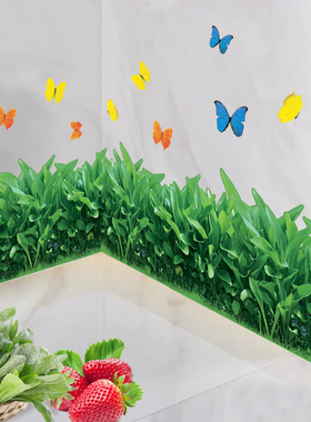 走廊过道楼梯防水花草拐角墙贴画