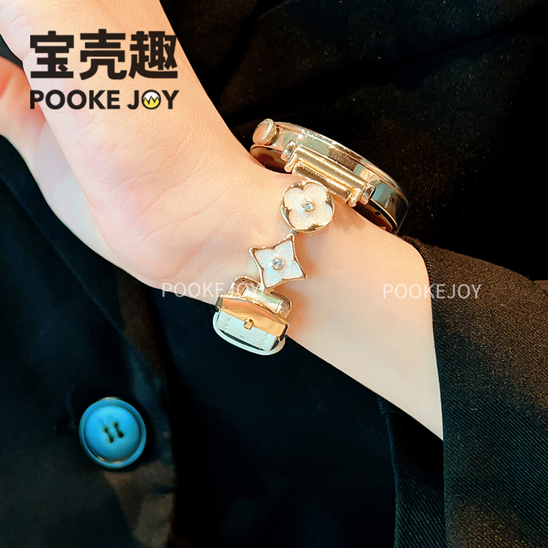 宝壳趣适用华为手表gt5/6十字花皮质表带gt5pro滴胶表带gt4/gt3/gt2通勤锆石表带fit3/4/4pro高级创意春夏新 - 图2