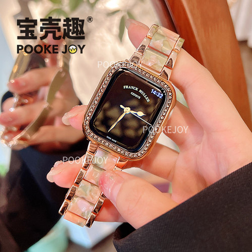 宝壳趣适用苹果手表s11表壳applewatch10钻壳SE代s9精致表壳49/45/41/42/44mm女轻奢表盖s8表盘保护壳气质新 - 图0