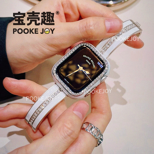 宝壳趣适用苹果手表s11表壳applewatch10钻壳SE代s9精致表壳49/45/41/42/44mm女轻奢表盖s8表盘保护壳气质新 - 图1