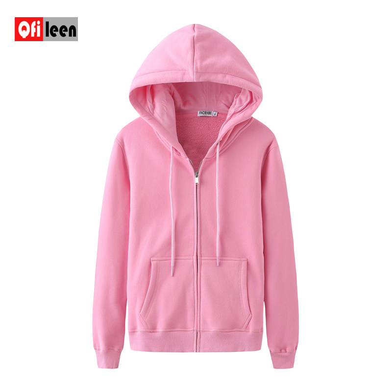 qfileen /俏菲琳纯色拉链灰色卫衣 俏菲琳卫衣/绒衫