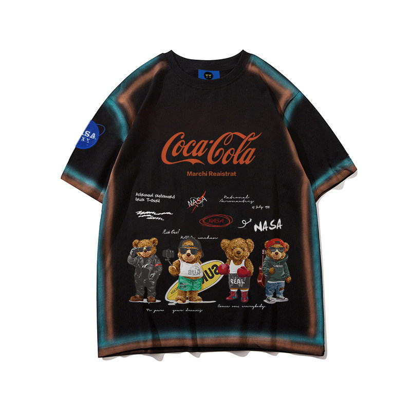 小熊联名nasa xxt恤卡通宇航员t恤 太空熊猫T恤