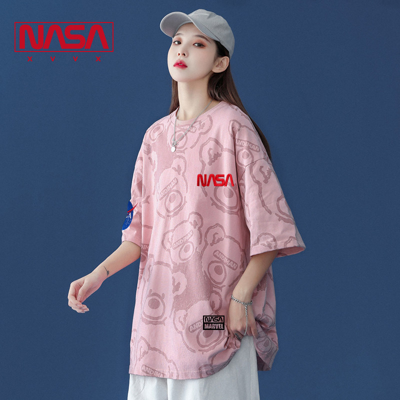 nasa xx联名短袖男夏季潮牌t恤 太空熊猫T恤