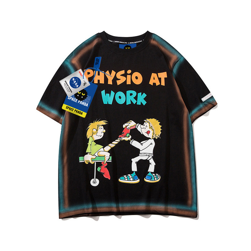 nasa xx联名小恶魔熊猫ins夏t恤 太空熊猫T恤