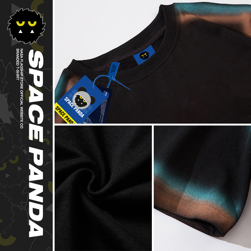 小熊联名nasa xxt恤卡通宇航员t恤 太空熊猫T恤