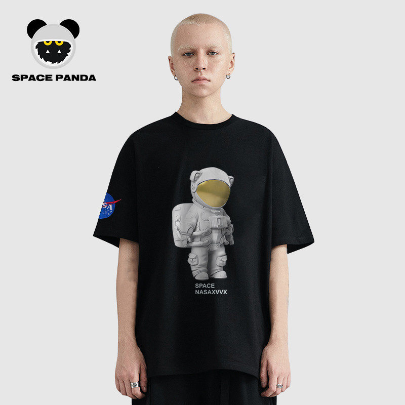 nasa联名旗舰店官网太空宇航员t恤 太空熊猫T恤