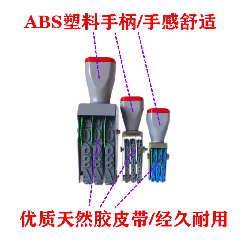 3位数字大中小0-9可调滚动转轮印章编号超市柜台价格标签页码组合批号印纸箱 包档案归档号码生产日期打码器 - 图0