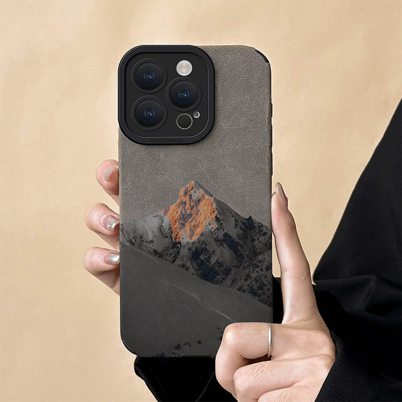 初绽适用苹果16promax手机壳iphone15/13/12/11双色翻毛皮风景高山峻岭皮质软全包14pro女xs高档17Air保护套,淘宝优惠券,粉丝福利购,淘宝优惠卷