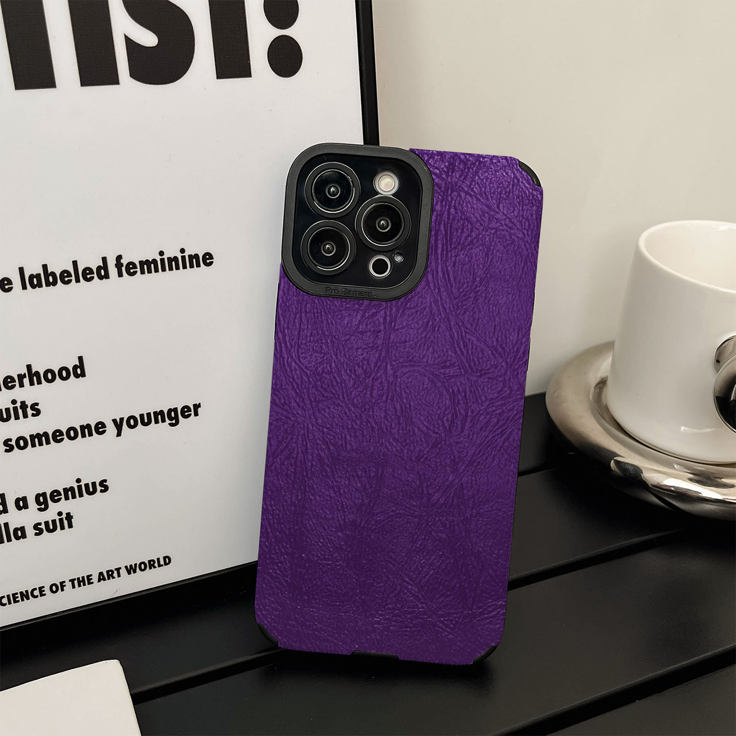 初绽适用红米NOTE14proplus手机壳12时尚10青春9情侣note8pro竖条纹紫色涂鸦纹理小众皮质软全包时尚潮保护套 - 图3