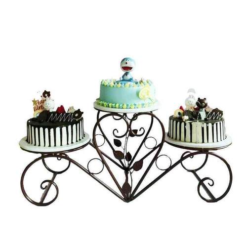 欧式铁艺网状心形三层蛋糕架子创意多层生日婚庆礼点心甜品台托盘 - 图2