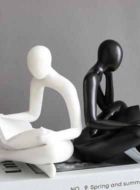 创意小众高级抽象艺术摆件简约现代轻奢客厅电视柜酒柜家居装饰品